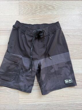 Pelagic Boys' Dark Gray Camo Swim Shorts sz 4/5